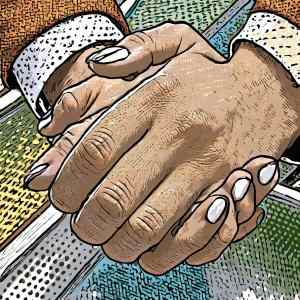 Hands clasp, controlling the fidgeting that exposes anxiety.