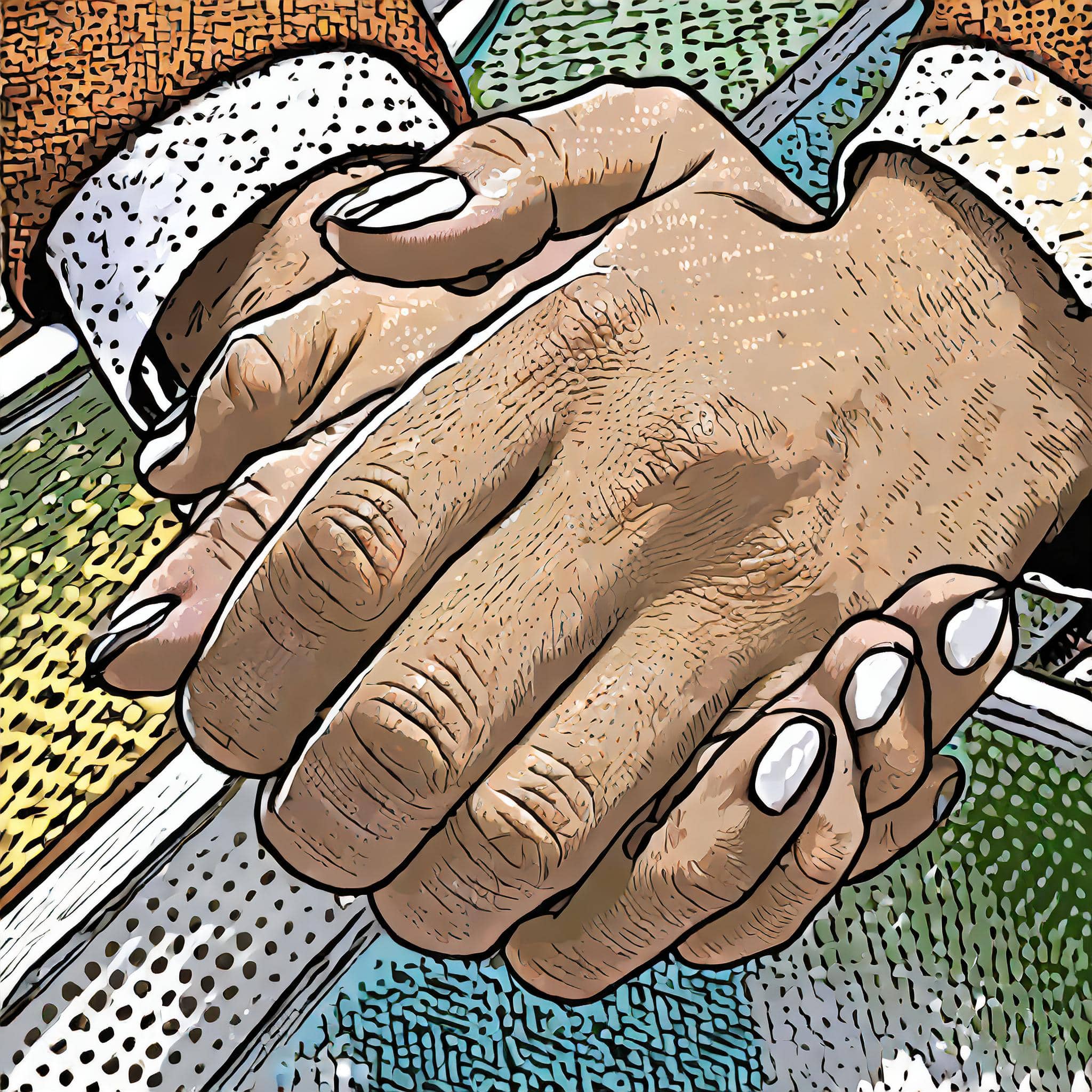 Hands clasp, controlling the fidgeting that exposes anxiety.