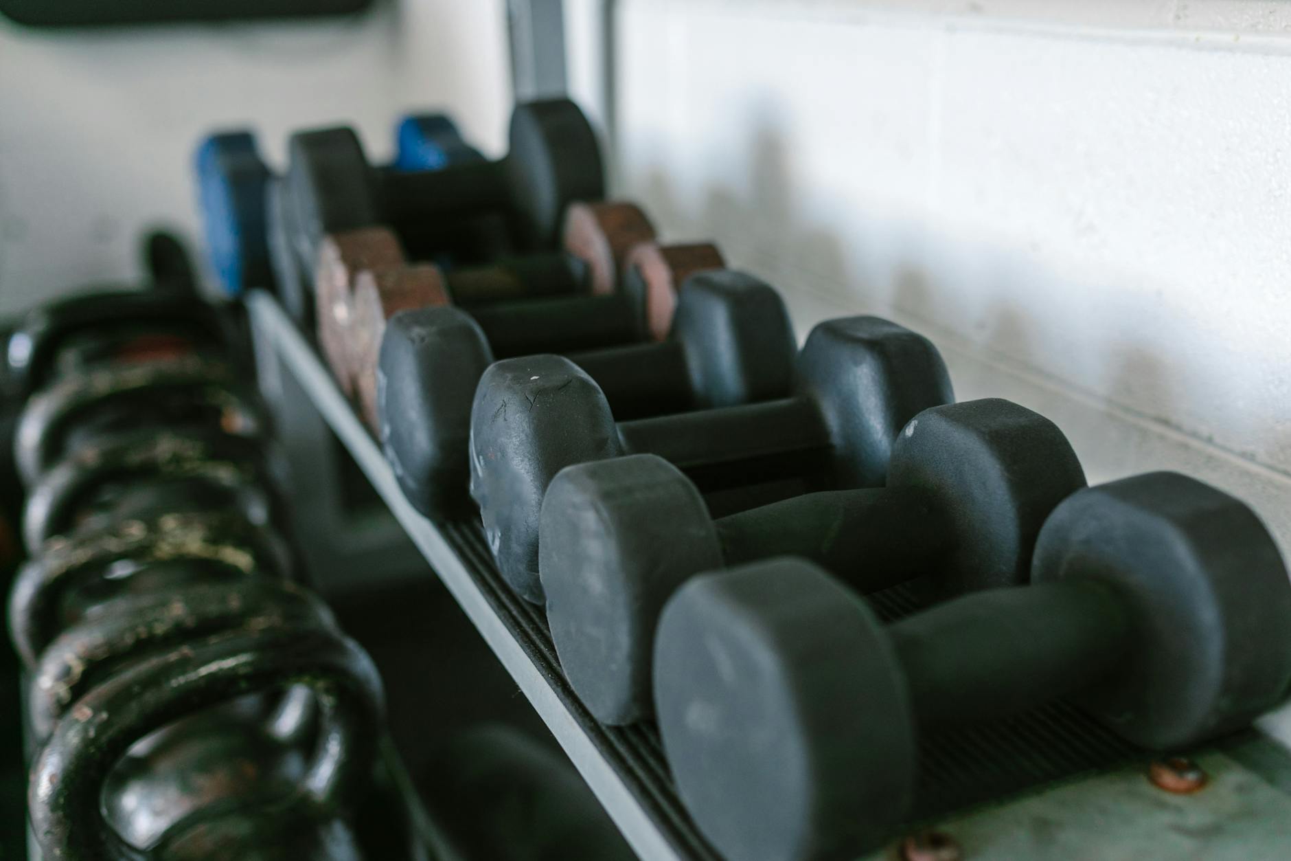 close up shot of dumbbells equipment
