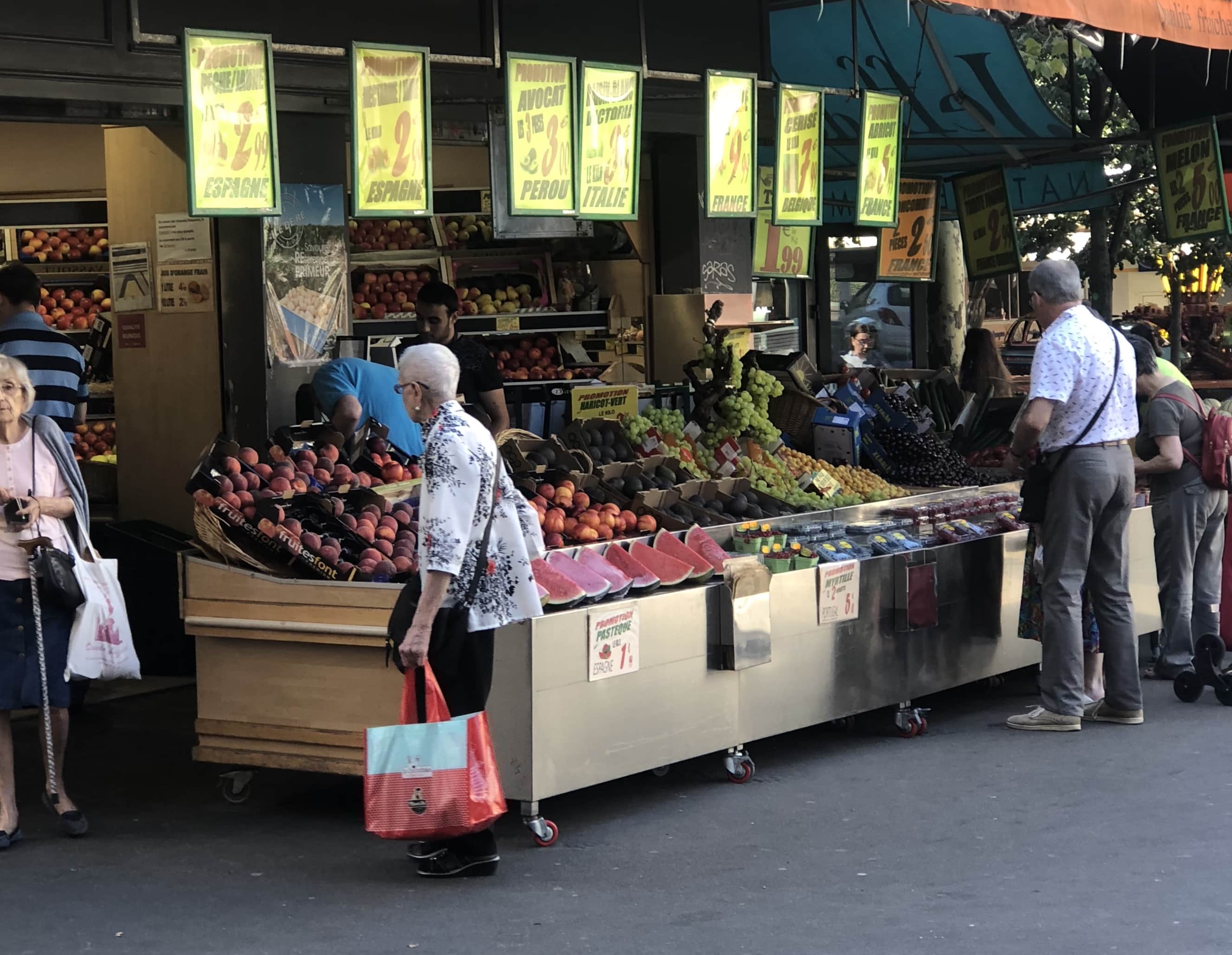 Fruit market in Paris, France.